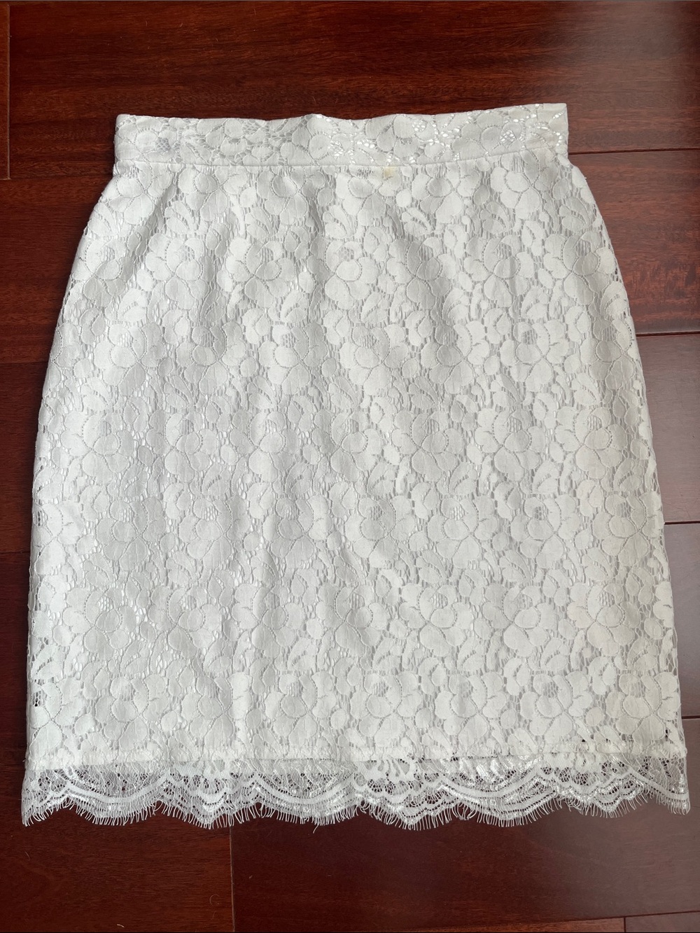 Jacob White Floral Lace Pencil Skirt